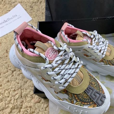 versace chain reaction sneakers pink|versace chain reaction pandabuy.